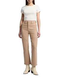 Coated High-Rise Slim Kick-Flare Jeans