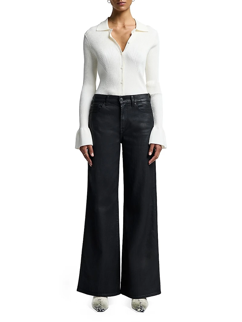 Lotta Wide-Leg Coated Jeans