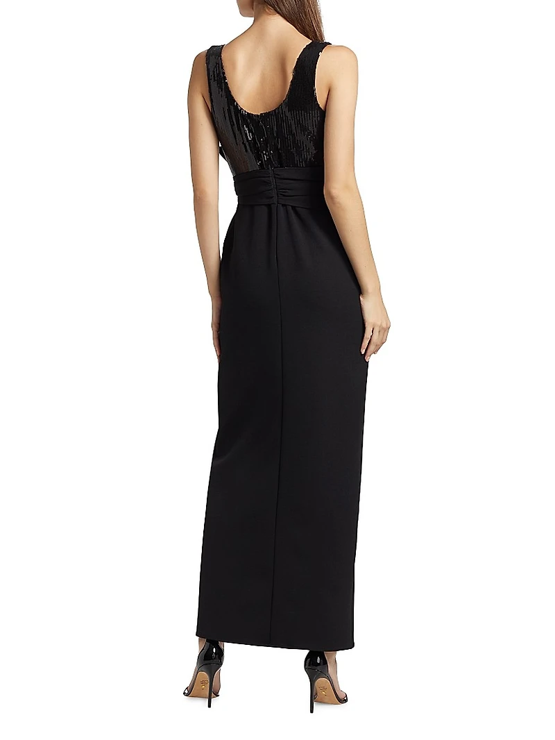 Ami Sequined Body-Con Maxi Dress