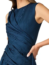 Gabriele Moire Draped Maxi Dress