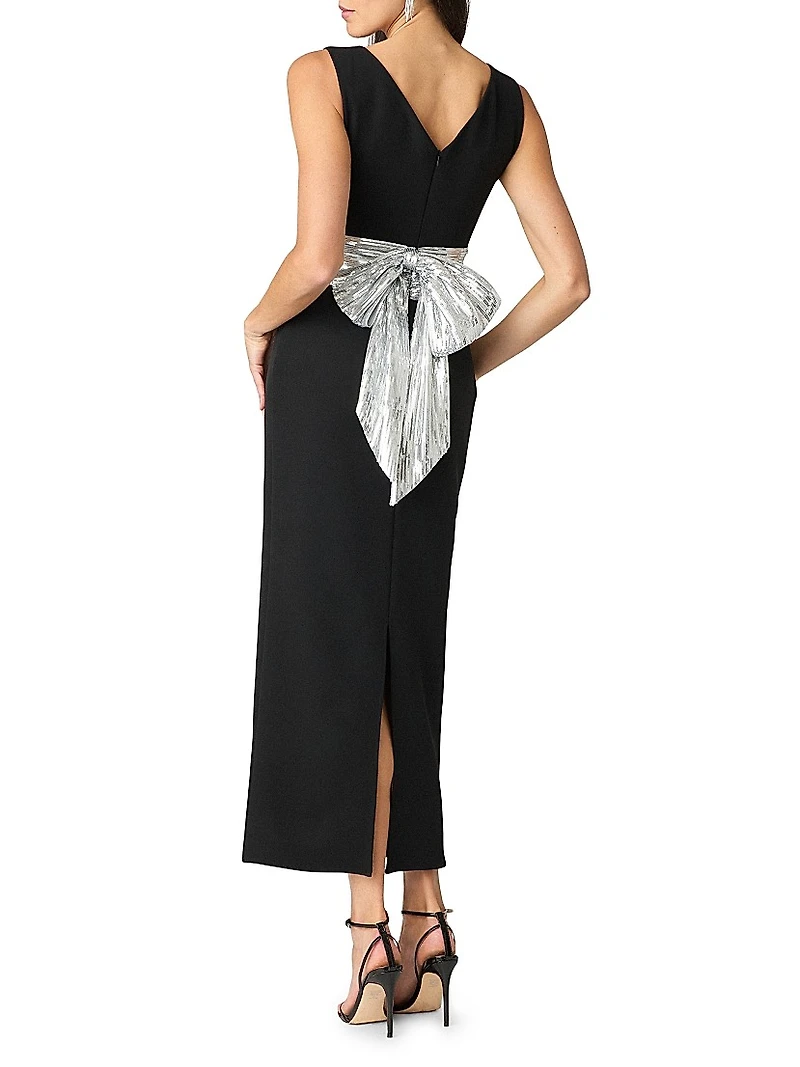 Sia Sequined-Waist Column Dress