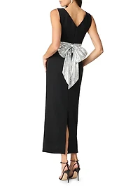 Sia Sequined-Waist Column Dress