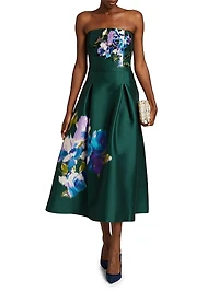 Shay Strapless Tea-Length Dress