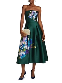 Shay Strapless Tea-Length Dress