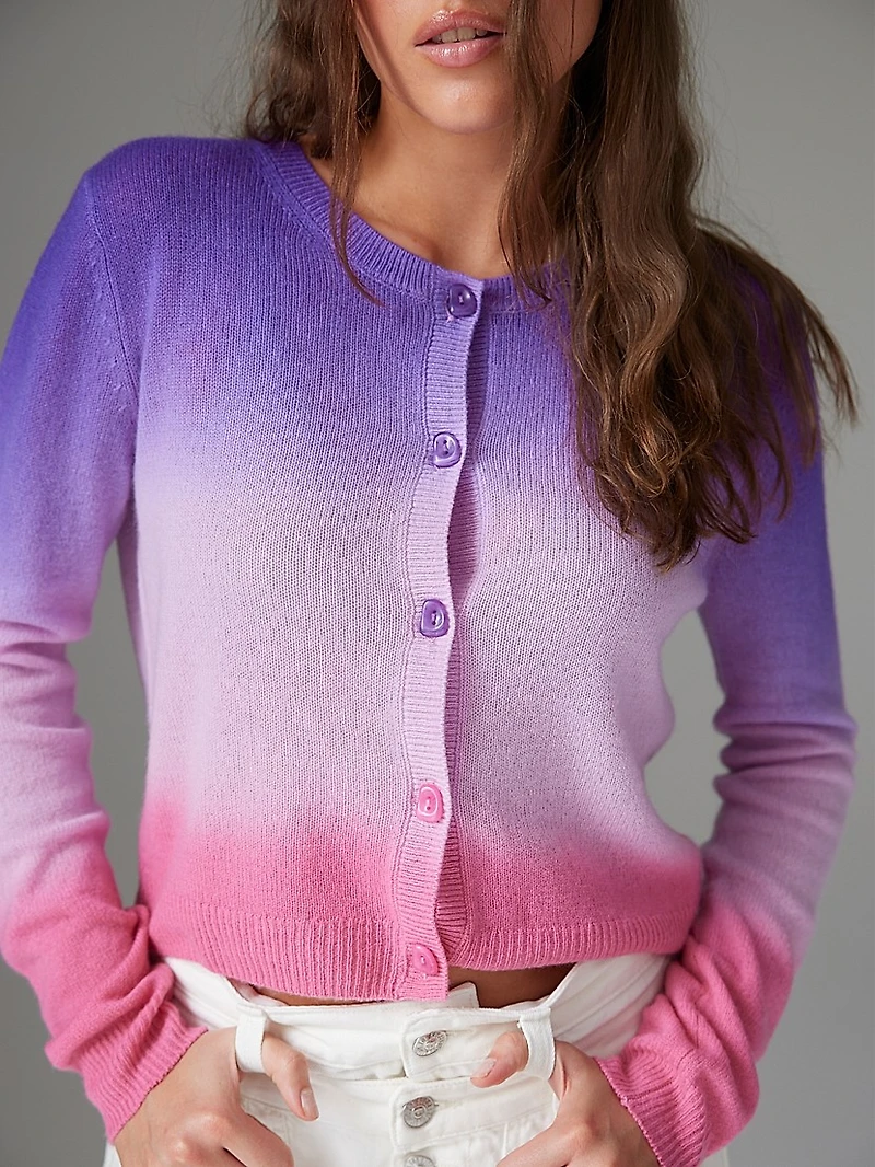 Malou Gauzy Dip Dye Cardigan