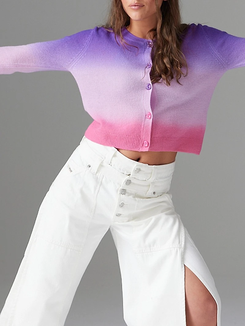 Malou Gauzy Dip Dye Cardigan