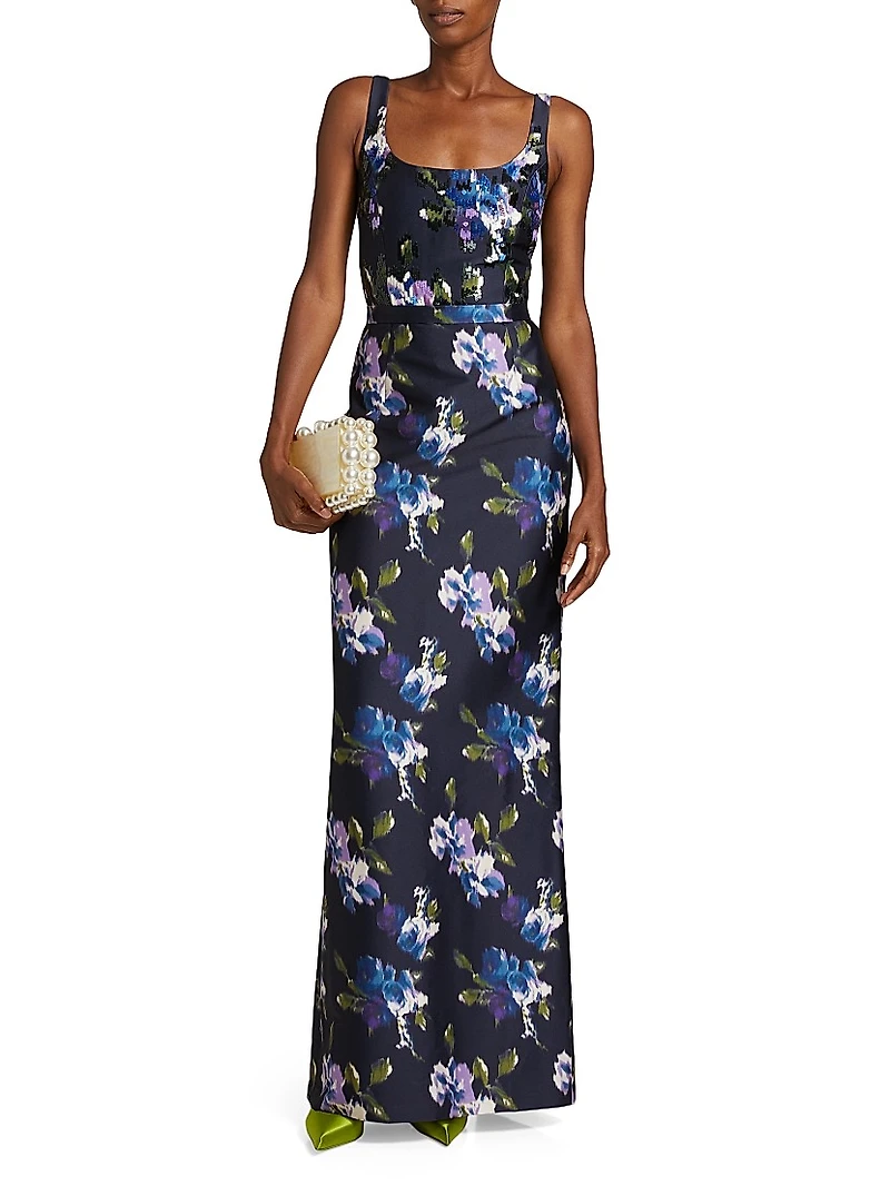 Lana Floral Column Gown