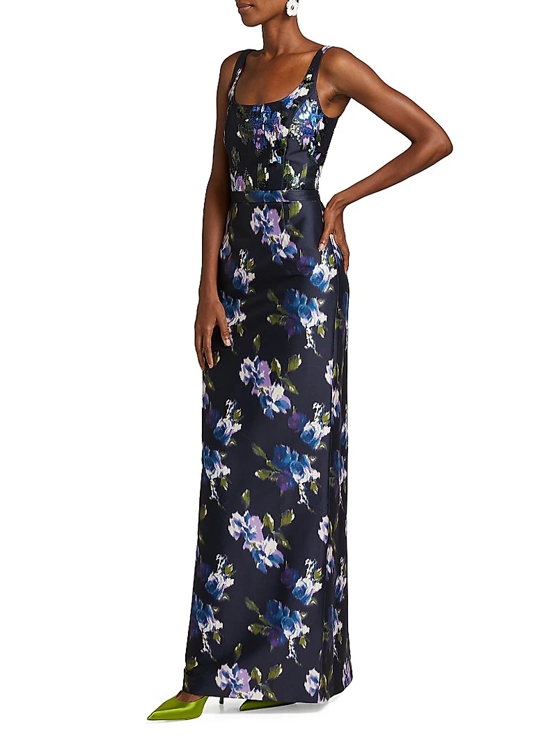 Lana Floral Column Gown