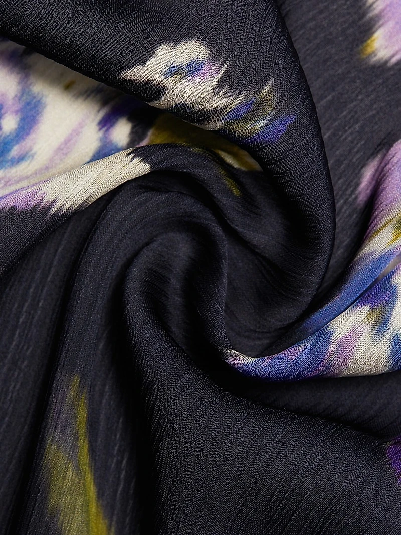 Kayla Floral Tie-Neck Gown