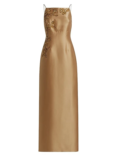 Pryce Embellished Mikado Column Gown