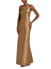 Pryce Embellished Mikado Column Gown