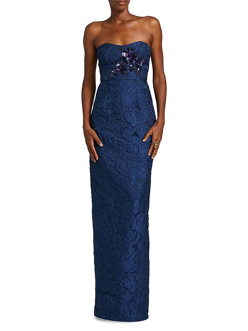 Edie Lace Strapless Gown