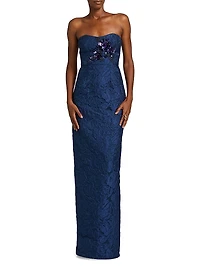 Edie Lace Strapless Gown