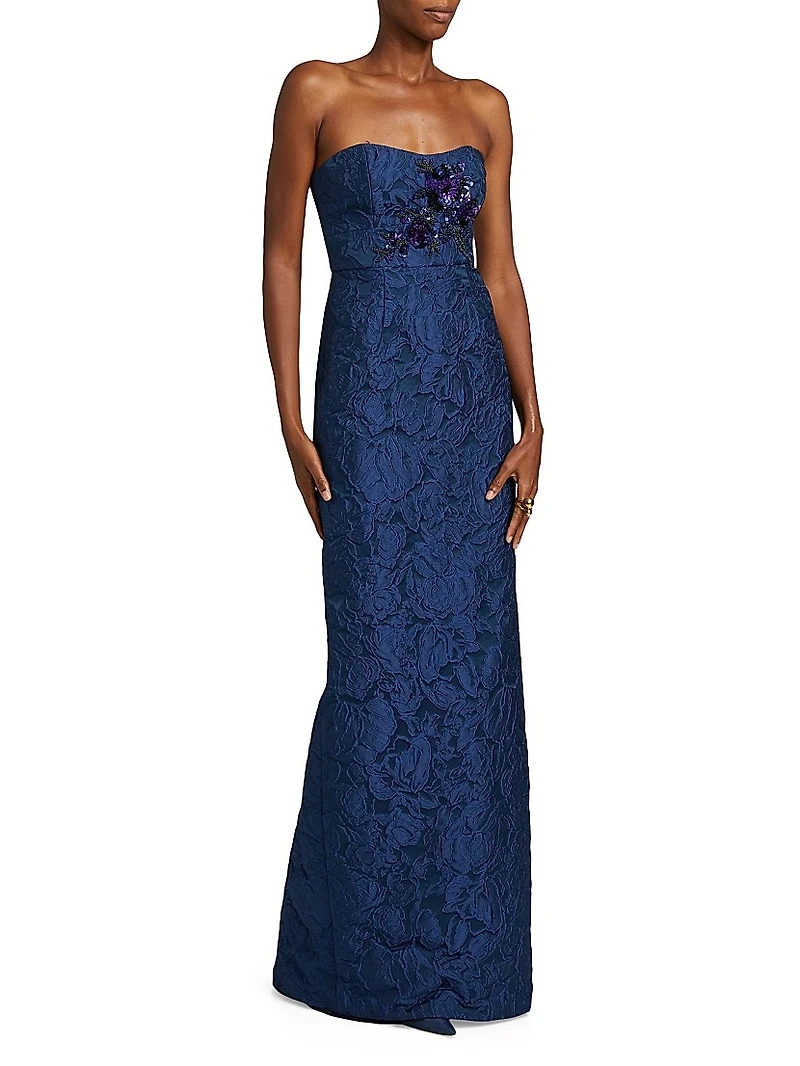 Edie Lace Strapless Gown
