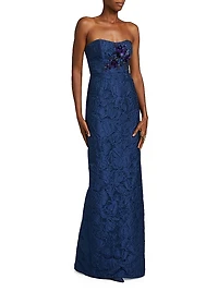 Edie Lace Strapless Gown
