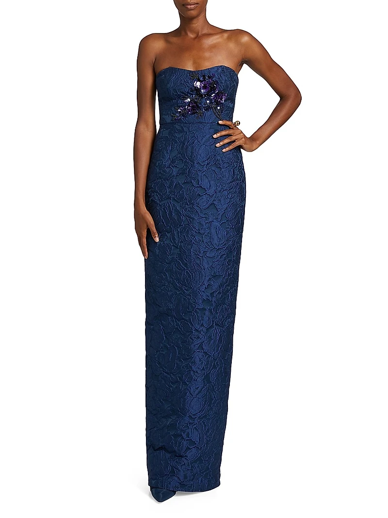 Edie Lace Strapless Gown