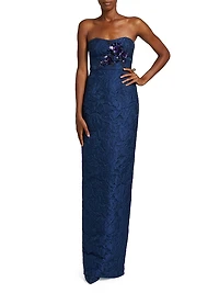 Edie Lace Strapless Gown