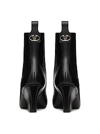 VLogo 75MM Lockette Beatle Brushed Calfskin Boots