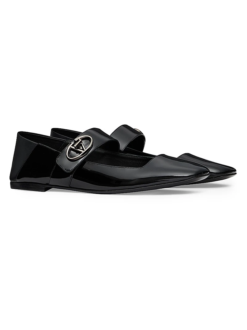 VLogo Locker Mary Jane Ballerina in Patent Leather