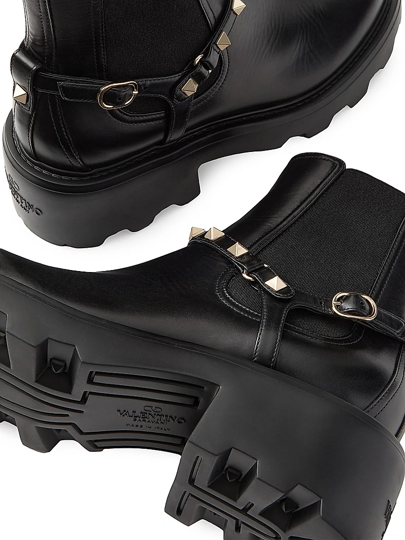 Rockstud 55MM Calfskin Beatle Boots