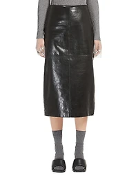 Bairo Leather Midi-Skirt