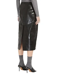 Bairo Leather Midi-Skirt