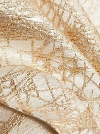 Metallic Jacquard Fit & Flare One-Shoulder Gown