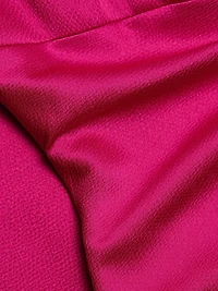Satin A-Line Cowlneck Midi-Dress