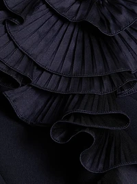 Embellished Crepe One-Shoulder Column Gown