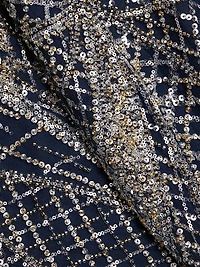 Embellished Tulle Boatneck Gown