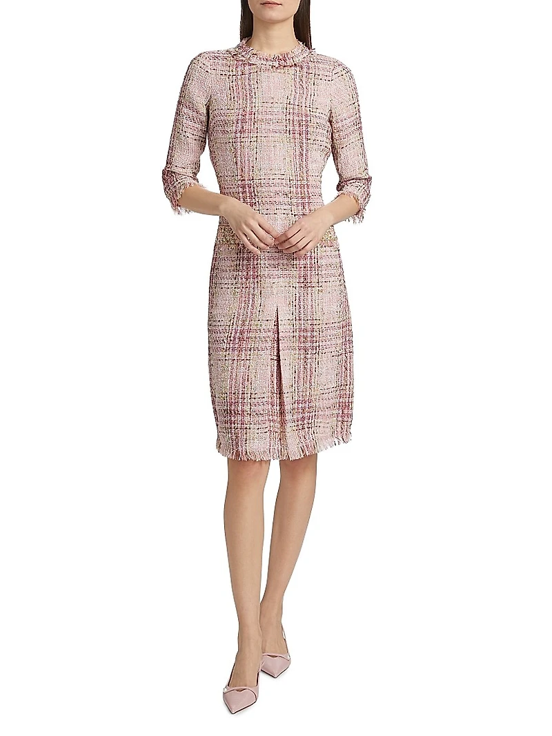 Plaid Tweed Cocktail Dress