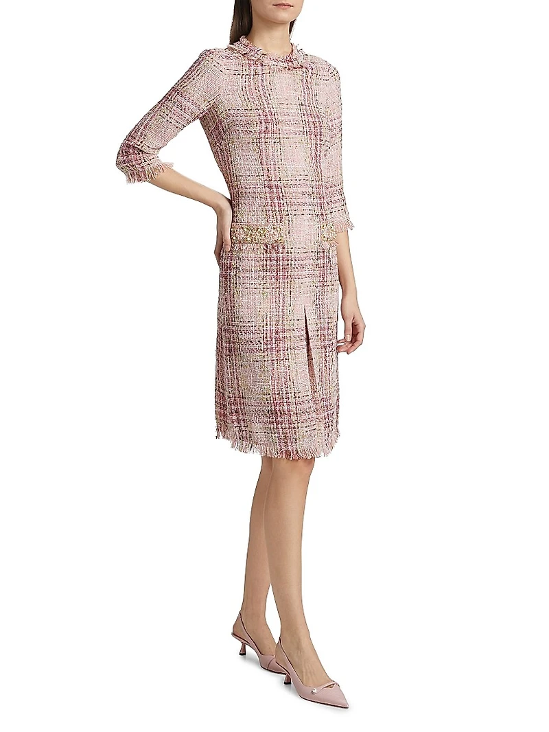 Plaid Tweed Cocktail Dress