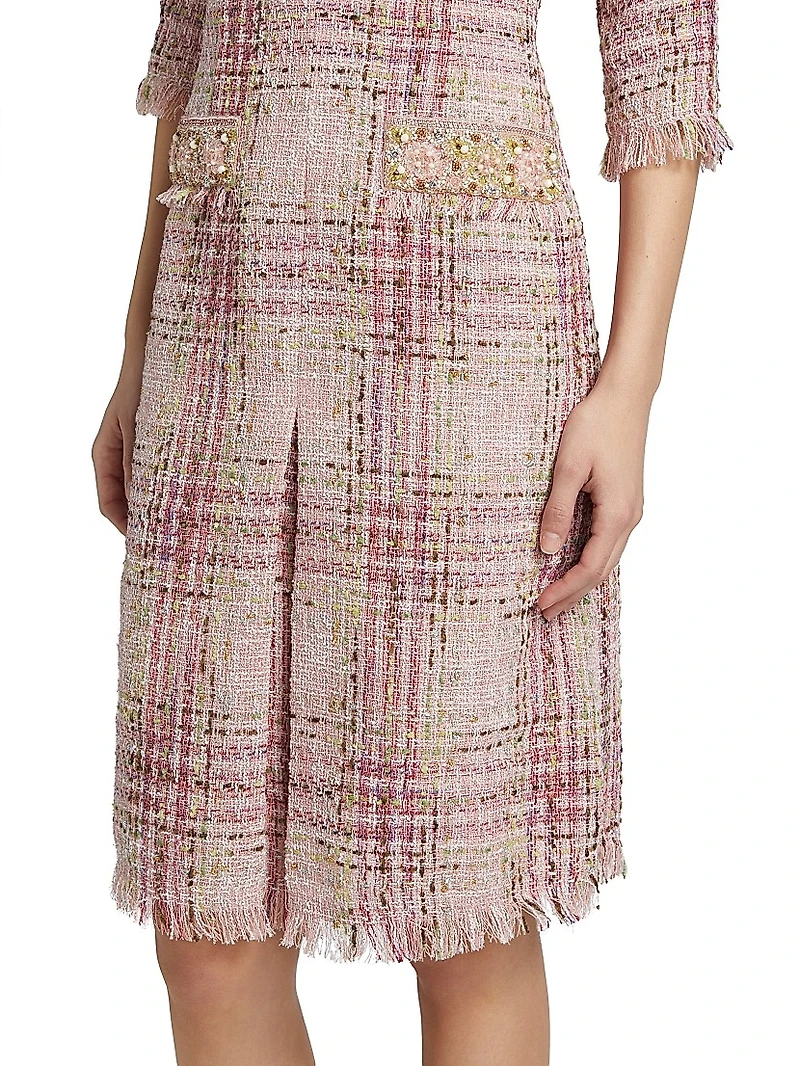 Plaid Tweed Cocktail Dress