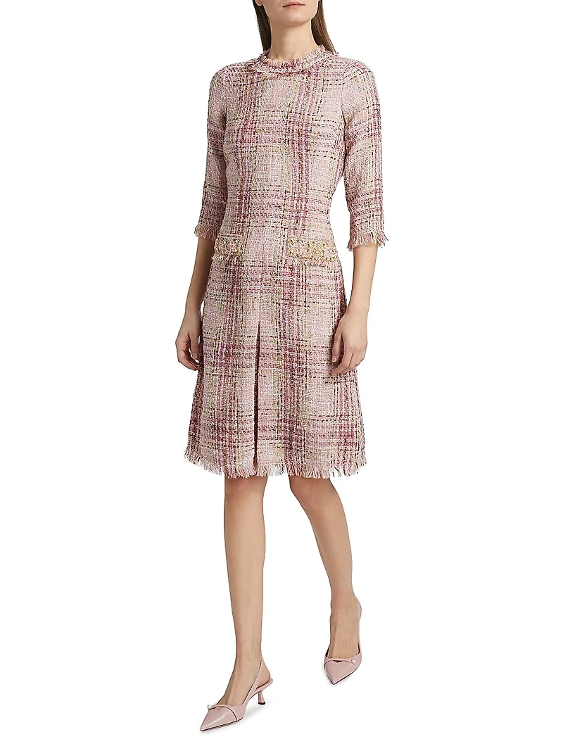 Plaid Tweed Cocktail Dress