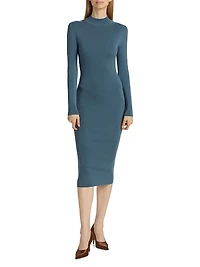 Merino-Blend Knit Midi Dress