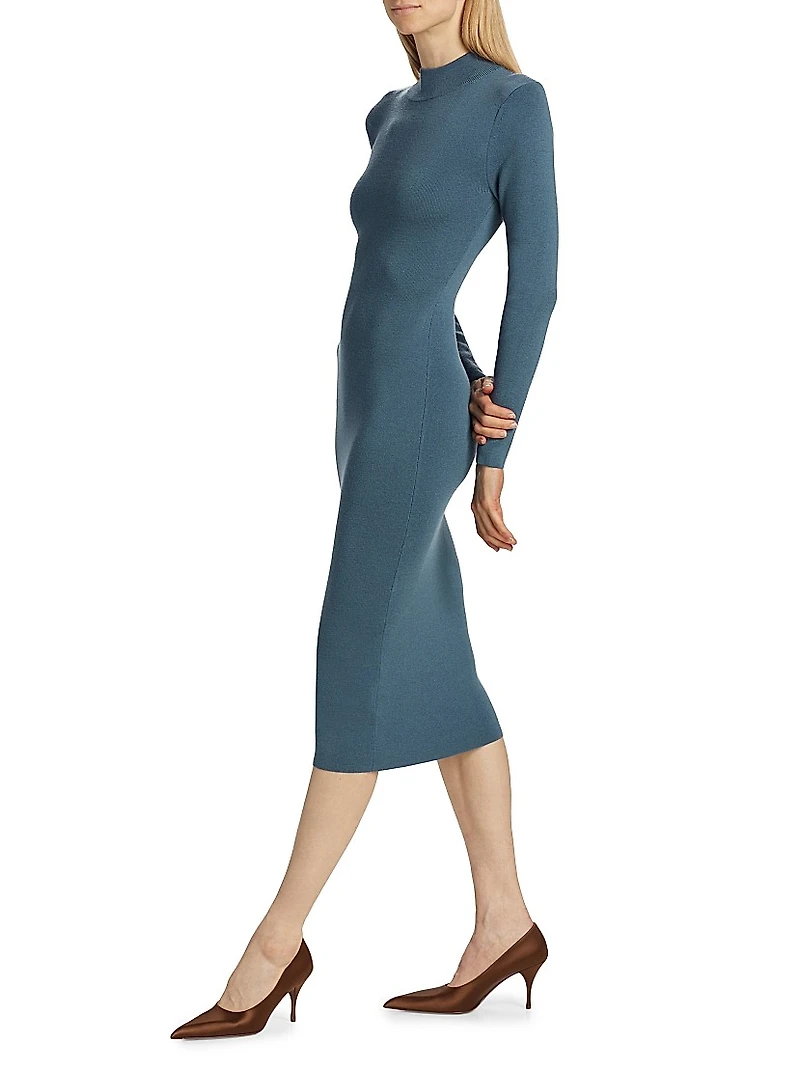 Merino-Blend Knit Midi Dress