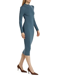 Merino-Blend Knit Midi Dress