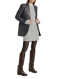 Alpaca-Blend Cable-Knit Sweaterdress