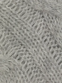 Alpaca-Blend Cable-Knit V-Neck Sweater