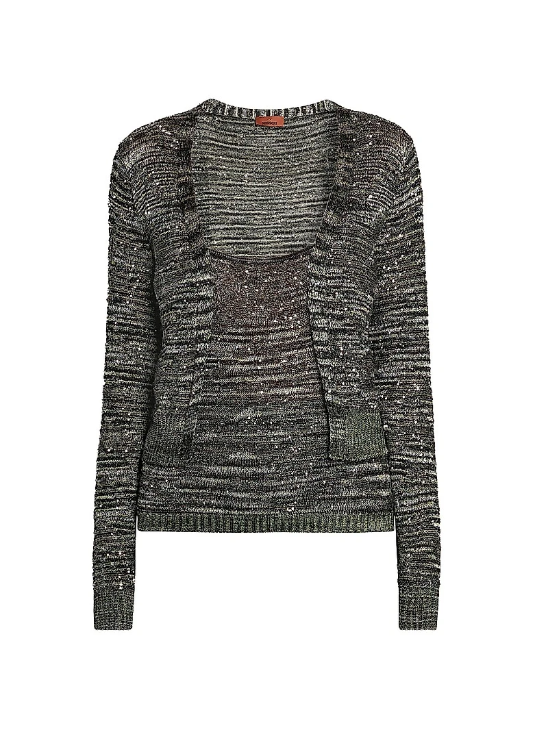 Layered Sequined Cardigan