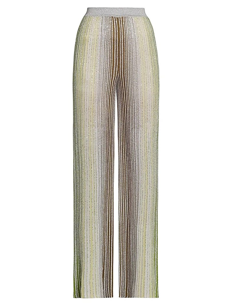 Sequined Pleated Trousers
