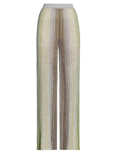 Sequined Pleated Trousers