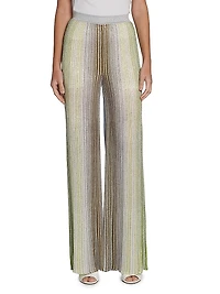 Sequined Pleated Trousers