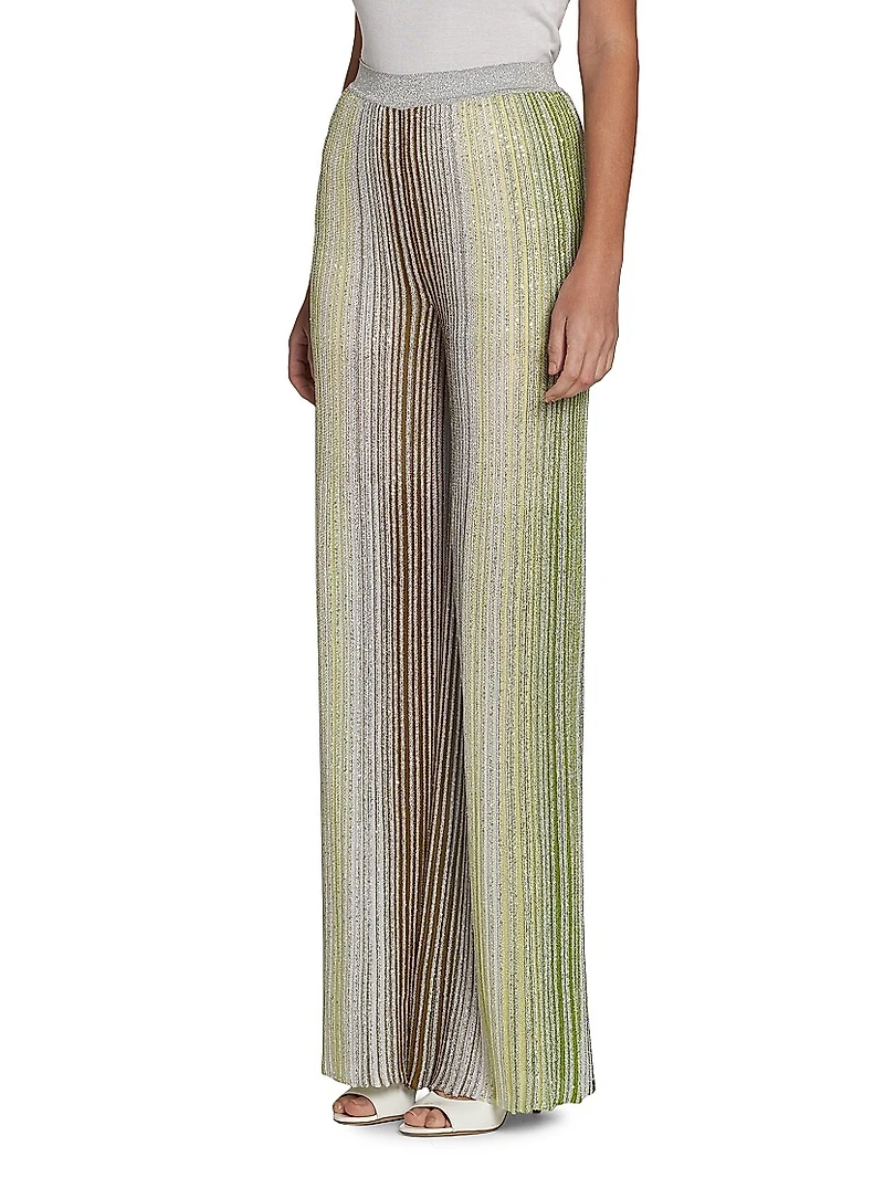 Sequined Pleated Trousers