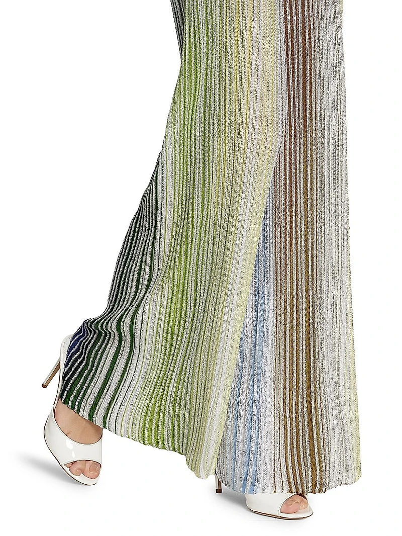 Sequined Pleated Trousers