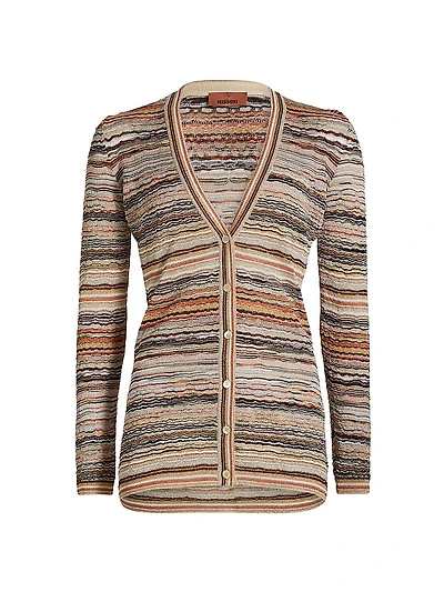 Metallic Relaxed-Fit Cardigan