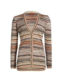 Metallic Relaxed-Fit Cardigan