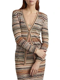 Metallic Relaxed-Fit Cardigan