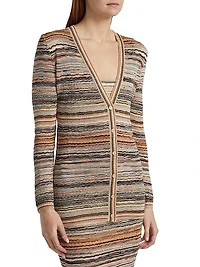 Metallic Relaxed-Fit Cardigan