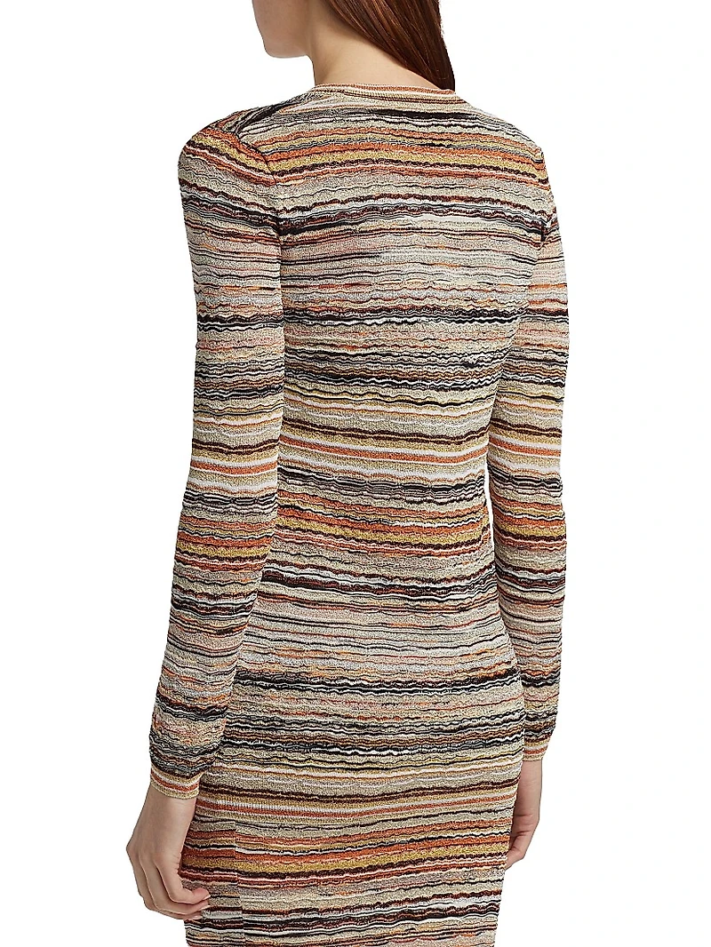 Metallic Relaxed-Fit Cardigan